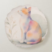 Stille Katze im Mondlicht Rond Kussen (Achterkant)