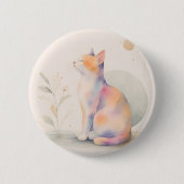 Stille Katze im Mondlicht Ronde Button 5,7 Cm (Voorkant)