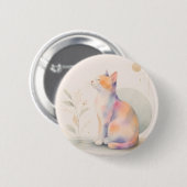 Stille Katze im Mondlicht Ronde Button 5,7 Cm (Voorkant /achterkant)