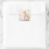 Stille Katze im Mondlicht Vierkante Sticker (Tas)
