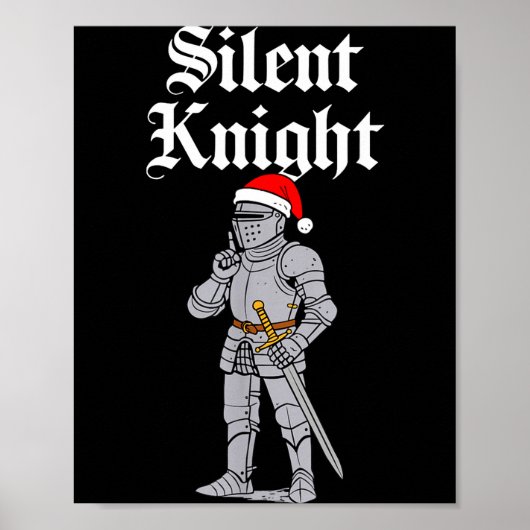 Stille Kerstman Ridder Kerst Middeleeuwse Kostuum  Poster (Voorkant)