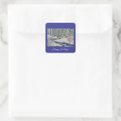 Stille Kerstwoud Vierkante Sticker (Tas)