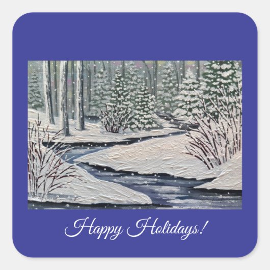 Stille Kerstwoud Vierkante Sticker (Voorkant)