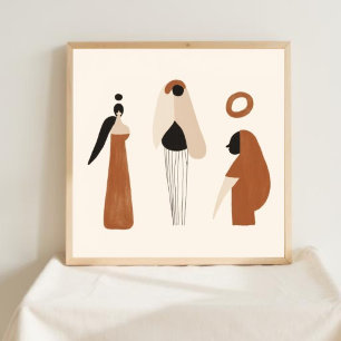 Stille Kracht – Abstract Vrouwelijke Lijnkunst II Poster