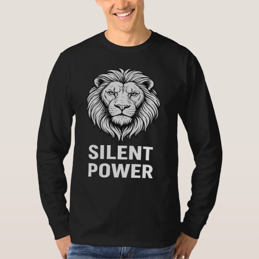 Stille Kracht Heren T-Shirt – Krachtig Zwart & Wit (Voorkant)