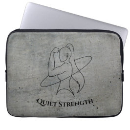 Stille Kracht Minimalistische Vrouw Lijnkunst Laptop Sleeve