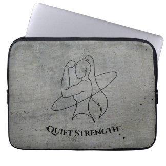 Stille Kracht Minimalistische Vrouw Lijnkunst Laptop Sleeve