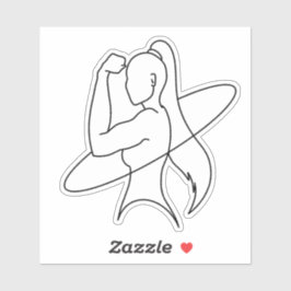 Stille Kracht Minimalistische Vrouw Lijnkunst Sticker