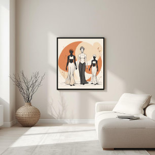 Stille Kracht – Vrouwelijke Abstracte Wandkunst II Poster