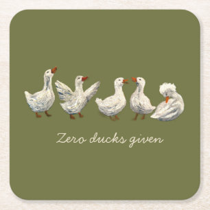 Stille Kwak: Witte Eend Sterrennacht Gans Kartonnen Onderzetters