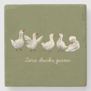 Stille Kwak: Witte Eend Sterrennacht Gans Stenen Onderzetter