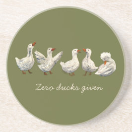Stille Kwak: Witte Eend Sterrennacht Gans Zandsteen Onderzetter