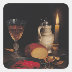 stille levens, c.1630-35 vierkante sticker