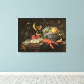 stille levenscyclus met fruit en schelpdieren, 165 canvas afdruk (Insitu (Houten vloer))