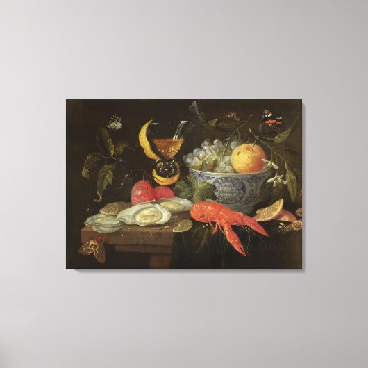 stille levenscyclus met fruit en schelpdieren, 165 canvas afdruk (Voorkant)
