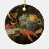 stille levenscyclus met fruit en schelpdieren, 165 keramisch ornament (Voorkant)