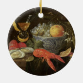 stille levenscyclus met fruit en schelpdieren, 165 keramisch ornament (Achterkant)