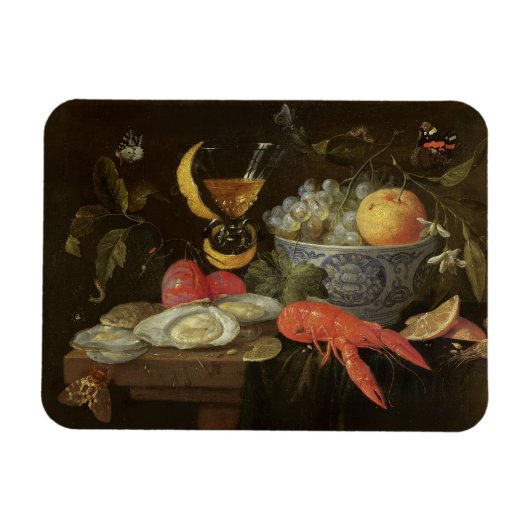 stille levenscyclus met fruit en schelpdieren, 165 magneet (Horizontaal)