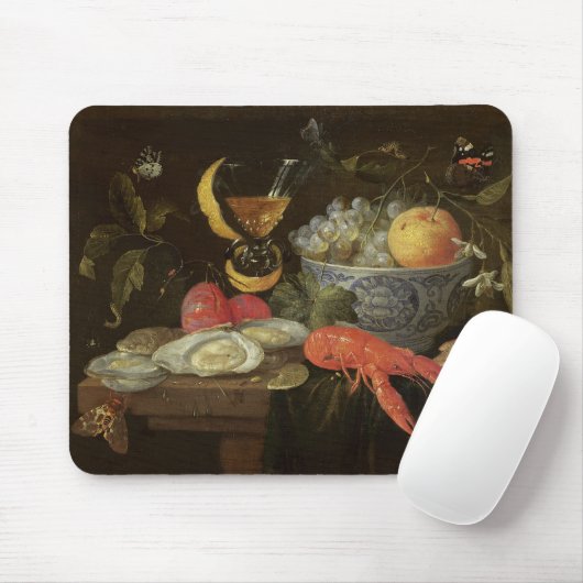 stille levenscyclus met fruit en schelpdieren, 165 muismat (Met muis)