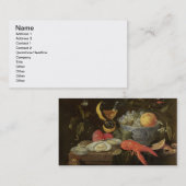 stille levenscyclus met fruit en schelpdieren, 165 visitekaartje (Voorkant / Achterkant)