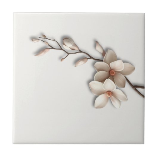 Stille Luxe Botanische Magnolia Tegeltje (Voorkant)