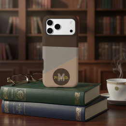 Stille Luxe Bruine & Beige Monogram Naam
