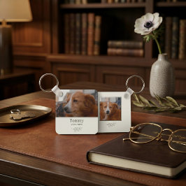 Stille luxe huisdier-herinnering foto-sleutelhange sleutelhanger