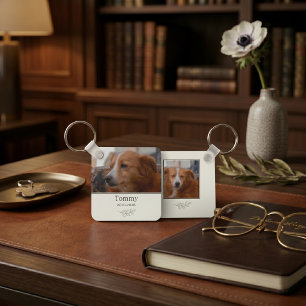 Stille luxe huisdier-herinnering foto-sleutelhange sleutelhanger