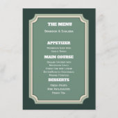Stille Luxe: Minimalistische Emerald Crest  Menu (Voorkant)