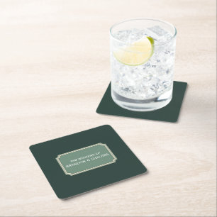 Stille Luxe: Minimalistische Smaragd Crest Kartonnen Onderzetters