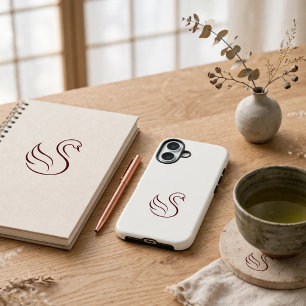 Stille Luxe Minimalistische Zwaan Stevige Hoes voo