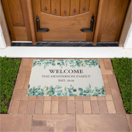 Stille Luxe Salie Eucalyptus Welkom Familie Deurmat