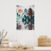 Stille Maan boven de Jade Pagoda. Poster (Keuken)