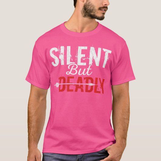 Stille maar dodelijke grappige boogschutter boogsc t-shirt (Voorkant)
