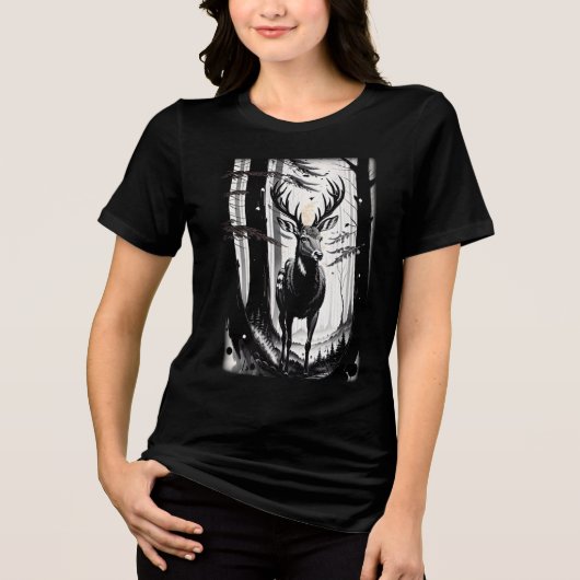 Stille Majesteit in het Bos Tri-Blend Shirt (Voorkant)