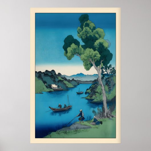 Stille Minamo Print, Vreedzaam Baai Scène Poster (Voorkant)
