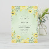 Stille Mint Ranunculus Eucalyptus Bruiloft Kaart (Staand voorkant)