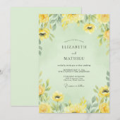 Stille Mint Ranunculus Eucalyptus Bruiloft Kaart (Voorkant / Achterkant)