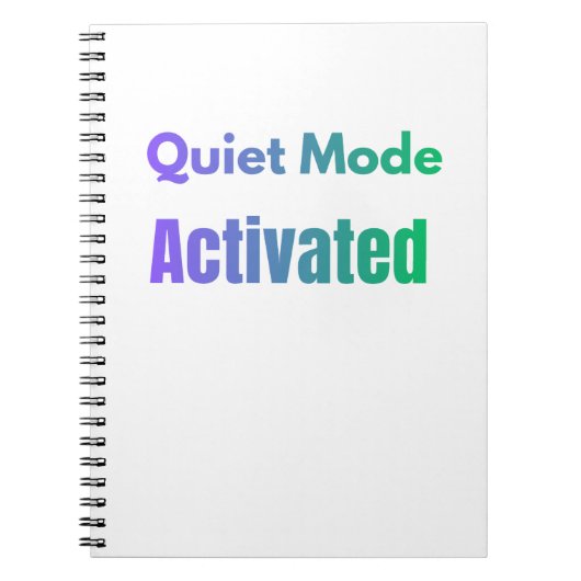 Stille Modus Geactiveerd – Vetgedrukte Tekst Ontwe Notitieboek (Voorkant)