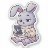 Stille Modus Konijn Sticker (Voorkant)