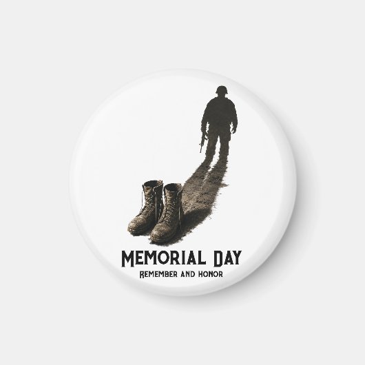 Stille Moed – Herdenking Memorial Day Soldaat Scha Magneet (Voorkant)