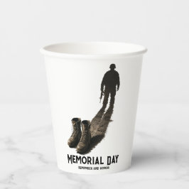 Stille Moed – Herdenking Memorial Day Soldaat Scha Papieren Bekers