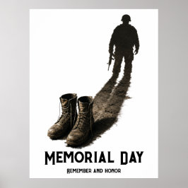 Stille Moed – Herdenking Memorial Day Soldaat Scha Poster