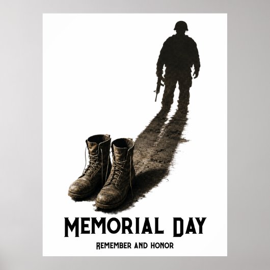 Stille Moed – Herdenking Memorial Day Soldaat Scha Poster (Voorkant)