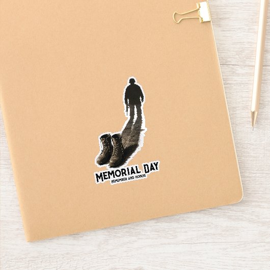 Stille Moed – Herdenking Memorial Day Soldaat Scha Sticker (Notitieboek)