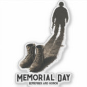 Stille Moed – Herdenking Memorial Day Soldaat Scha Sticker (Voorkant)