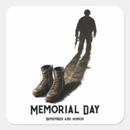 Stille Moed – Herdenking Memorial Day Soldaat Scha Vierkante Sticker