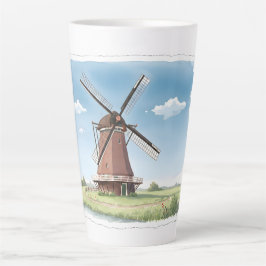 Stille Molen in de Velden – Zachte Waterverf Lands Latte Mok