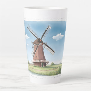 Stille Molen in de Velden – Zachte Waterverf Lands Latte Mok