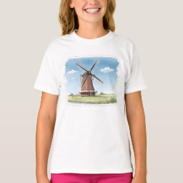 Stille Molen in de Velden – Zachte Waterverf Lands T-shirt